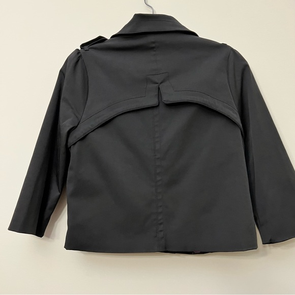 Vertigo Paris crop 3/4 sleeve trench short jacket coat shacket blazer black M - Picture 3 of 13